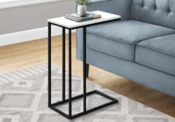 Table d'appoint - 25"H, blanc, métal noir - Monarch