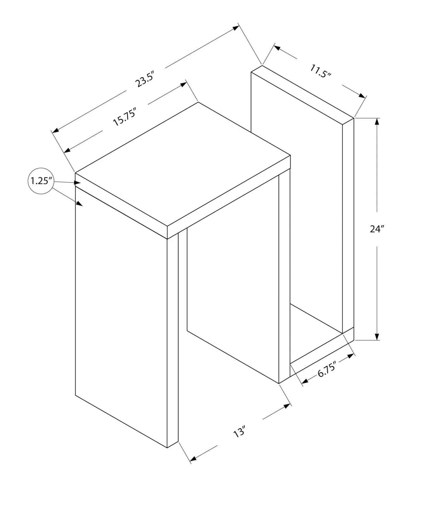 Table d'appoint - 24"H - espresso - Monarch
