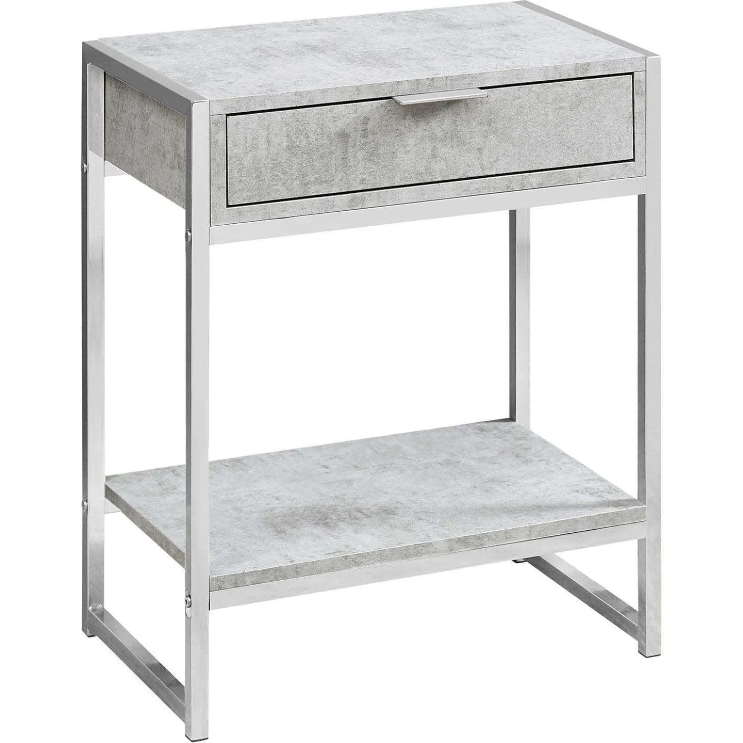 Table d'appoint - 24"H, gris cimente, métal chrome - Monarch