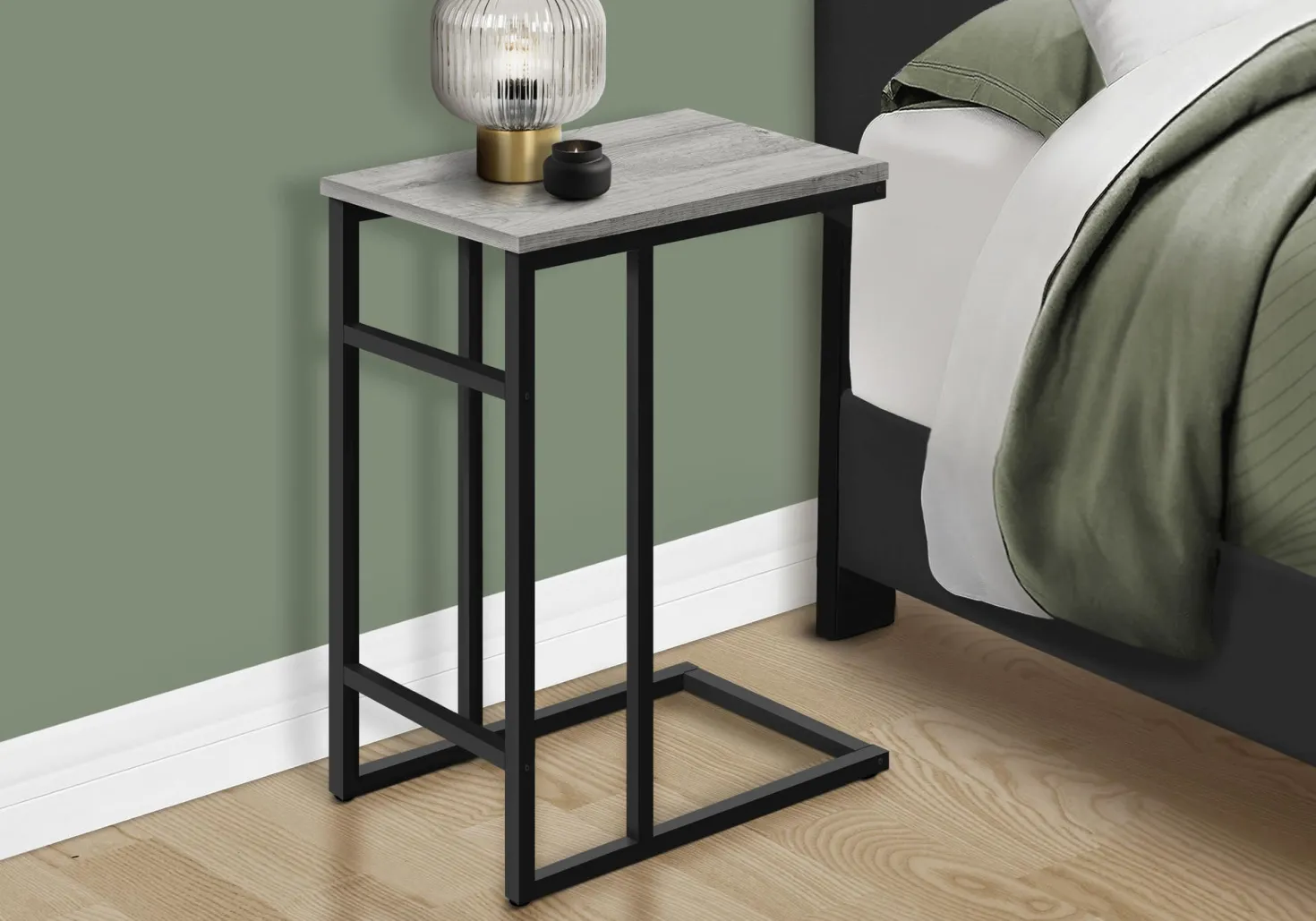 Table d'appoint - 24"H, gris, métal noir - Monarch