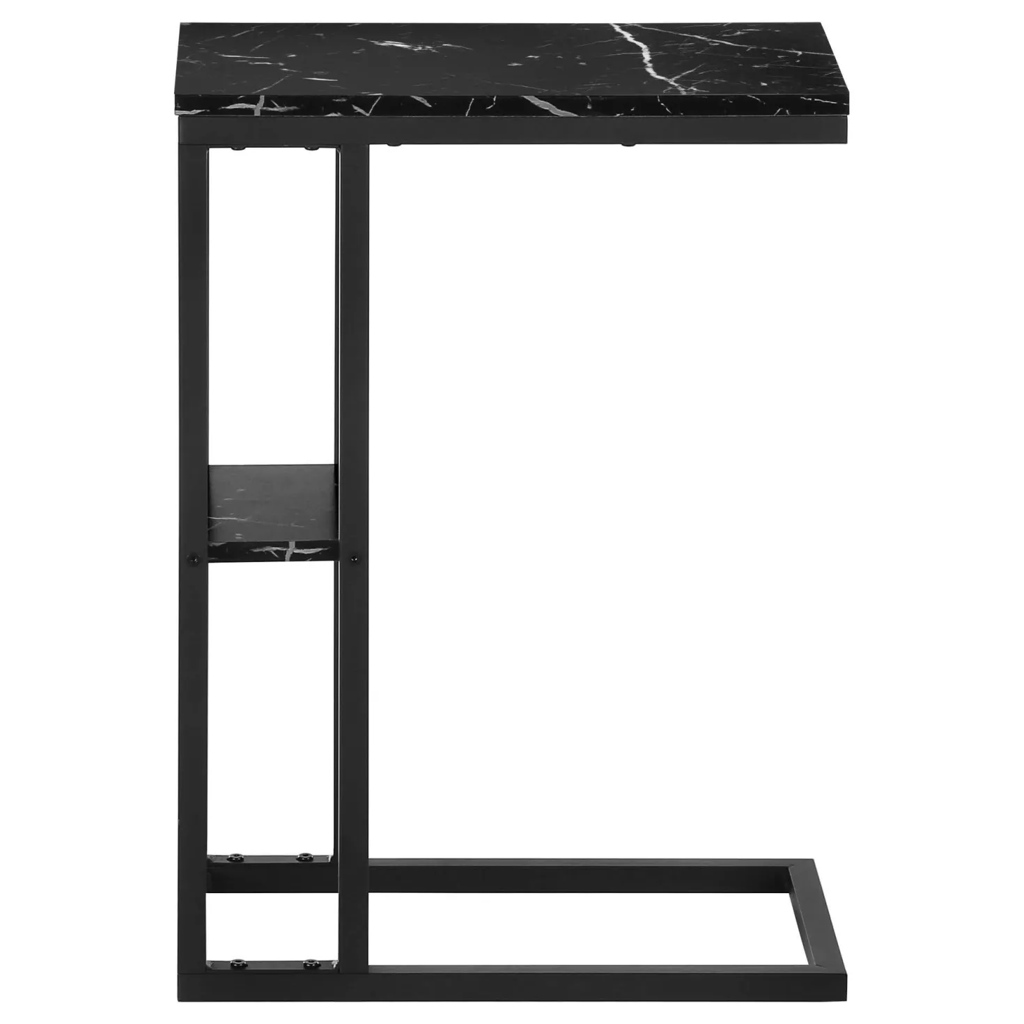 Table d'appoint - 25"H, marbre noir, métal noir - Monarch