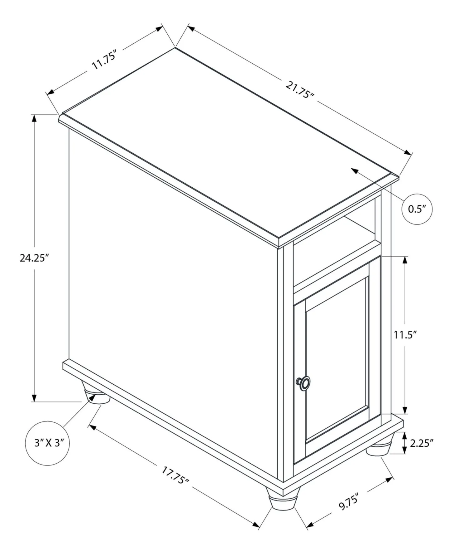 Table d'appoint 24"H - Monarch