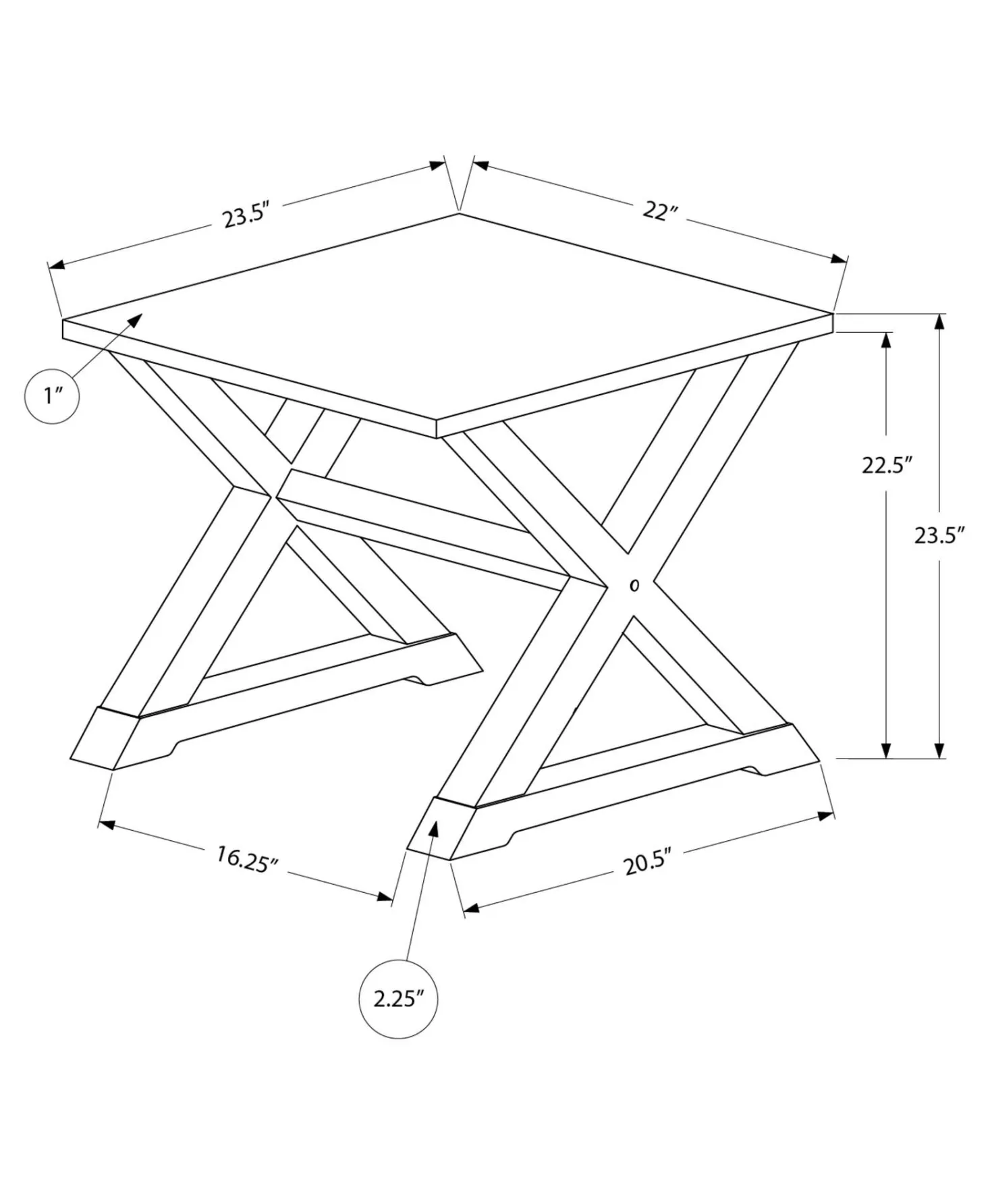 Table d'appoint 24"H - Monarch