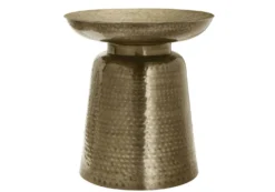 Table d'appoint - 22"H, table de bout drum métal doré - Monarch