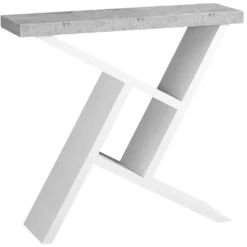 Table d'appoint - 36"L, console blanc, simili-ciment - Monarch