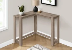 Table d'appoint - 48"L, console de coin taupe foncé - Monarch