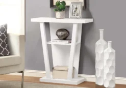 Table d'appoint - 32"L, console d'entrée blanche - Monarch