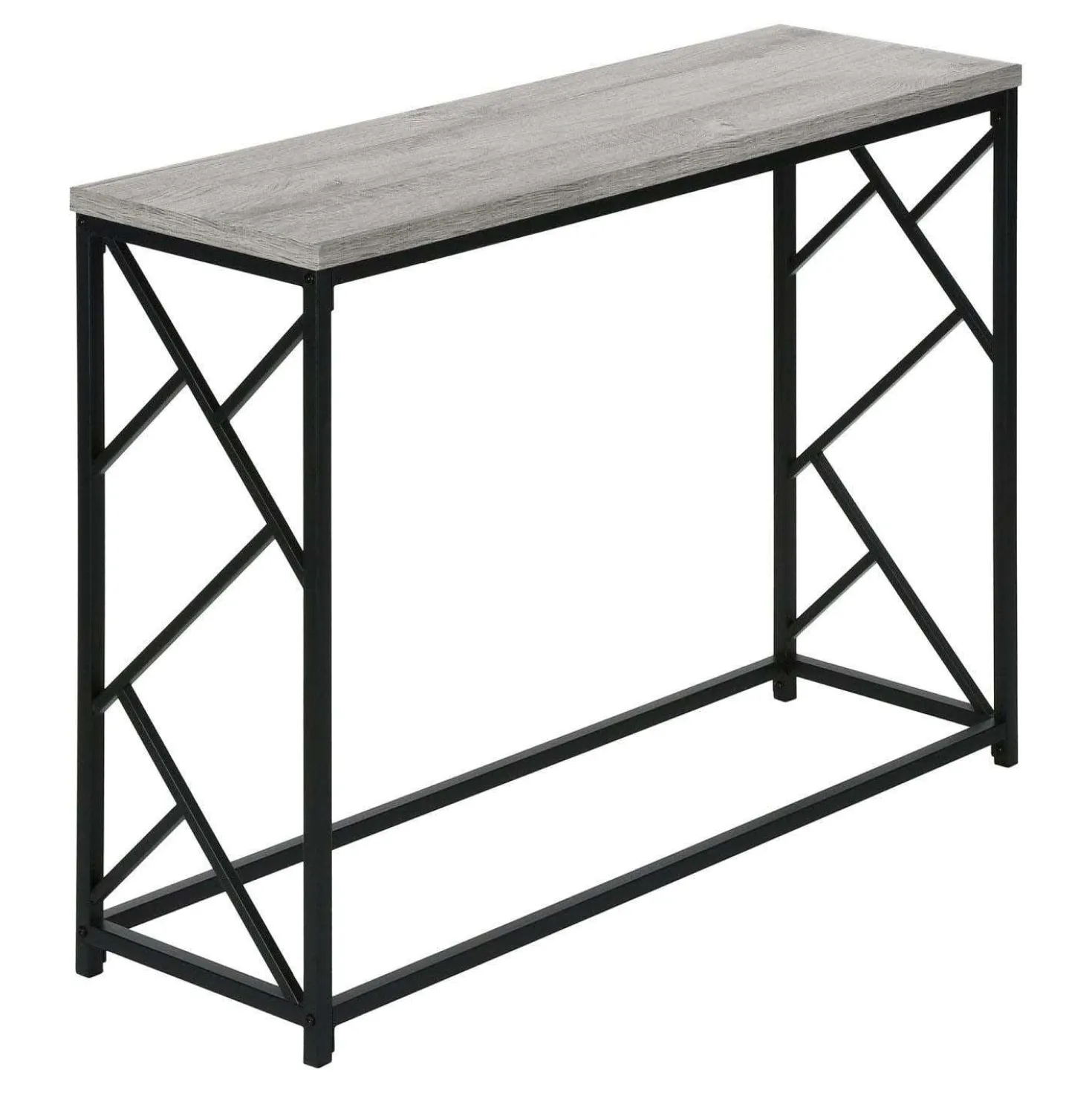 Table d'appoint - 44"L, console d'entrée gris, noir - Monarch