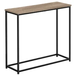Table d'appoint - 32"L, console taupe foncé, métal noir - Monarch