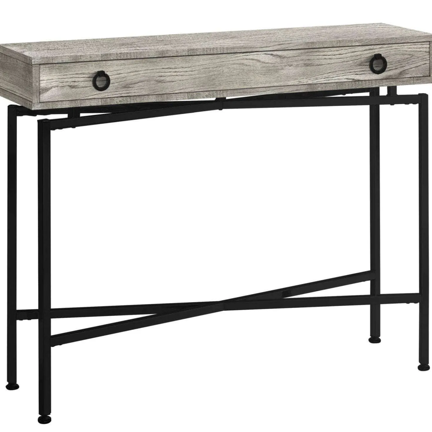Table d'appoint - 42"L, faux bois gris, console noir - Monarch