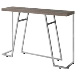 Table d'appoint - 48"L, taupe foncé, métal chrome - Monarch