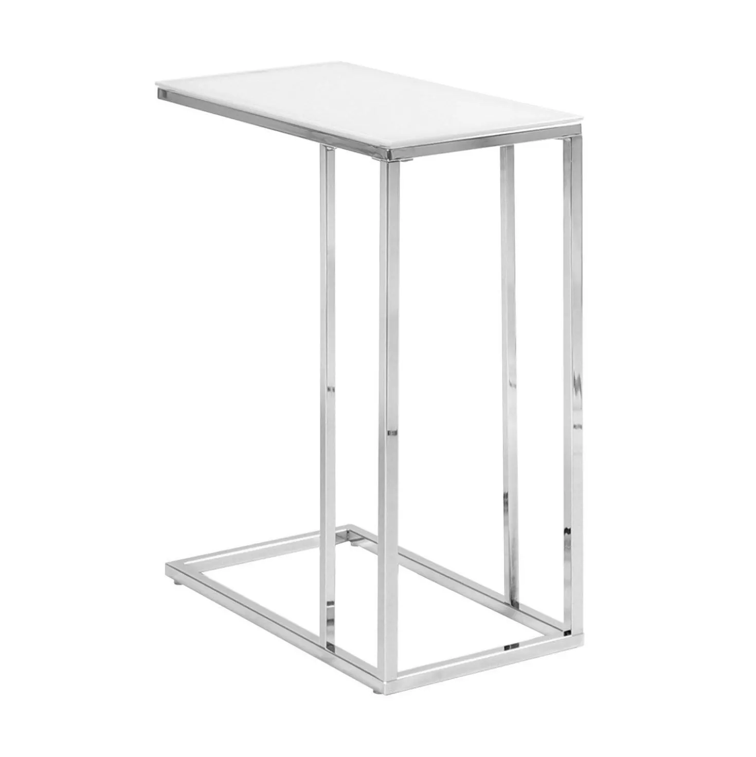 Table d'appoint - métal chrome avec verre trempé givre - Monarch