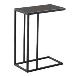 Table d'appoint - métal noir, verre trempé noir - Monarch