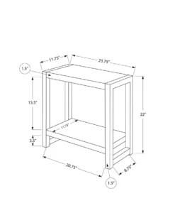 Table d'appoint - 2 niveaux, 1 tablette, panneaux épais, rectangulaire - 2 - Monarch
