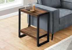 Table d'appoint - 2 niveaux, 1 tablette, rectangulaire - 24"H - faux bois r - Monarch