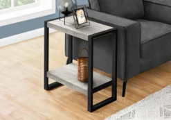 Table d'appoint - 2 niveaux, 1 tablette, rectangulaire - 24"H - faux bois r - Monarch