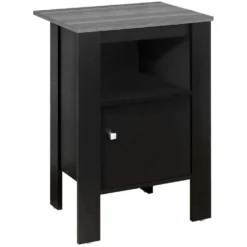 Table d'appoint - table de chevet noir, dessus gris - Monarch