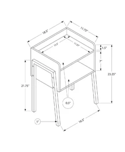 Table d'appoint, table de nuit - dessus de style plateau, 1 compartiment de - Monarch