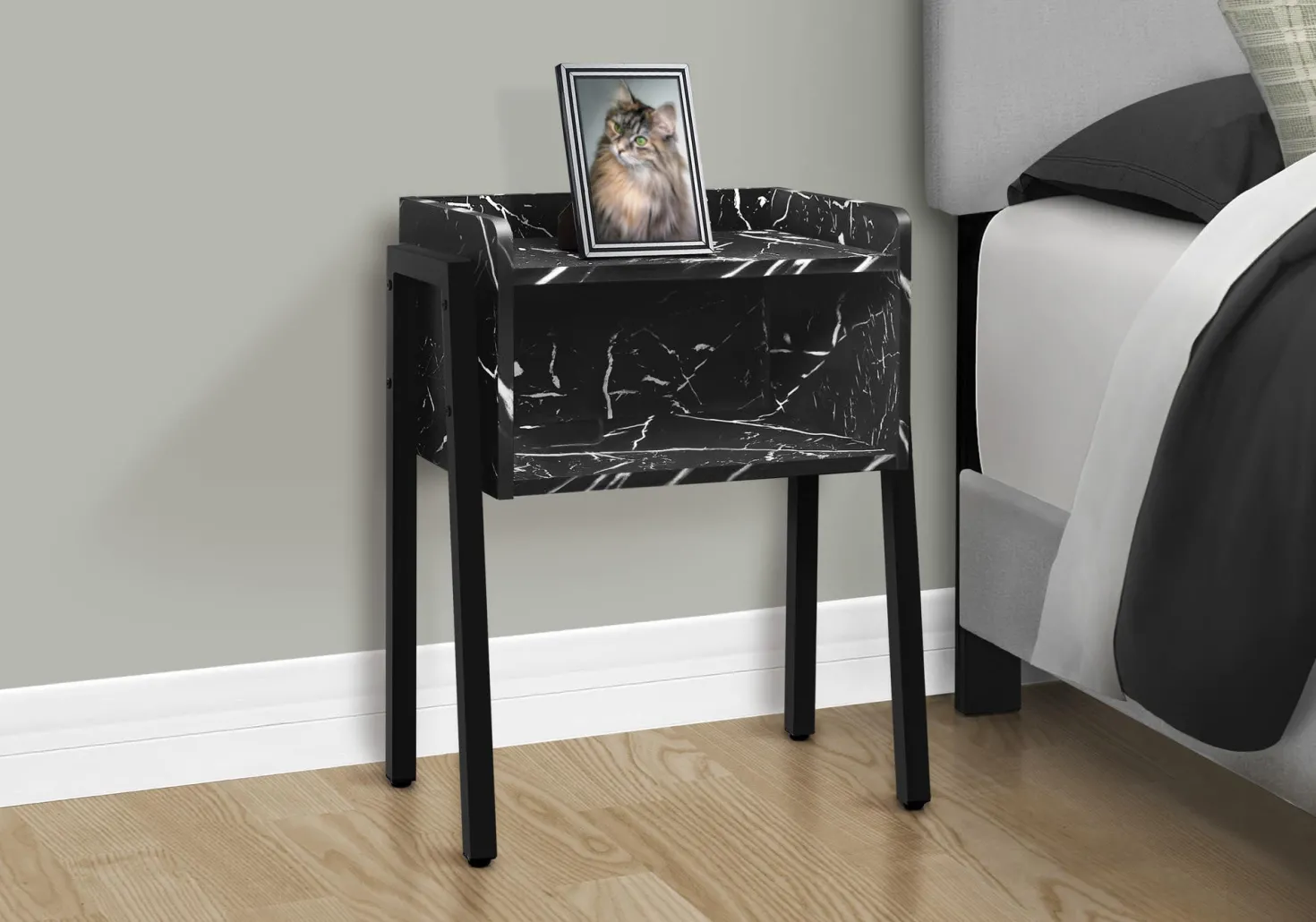 Table d'appoint, table de nuit - dessus de style plateau, 1 compartiment de - Monarch