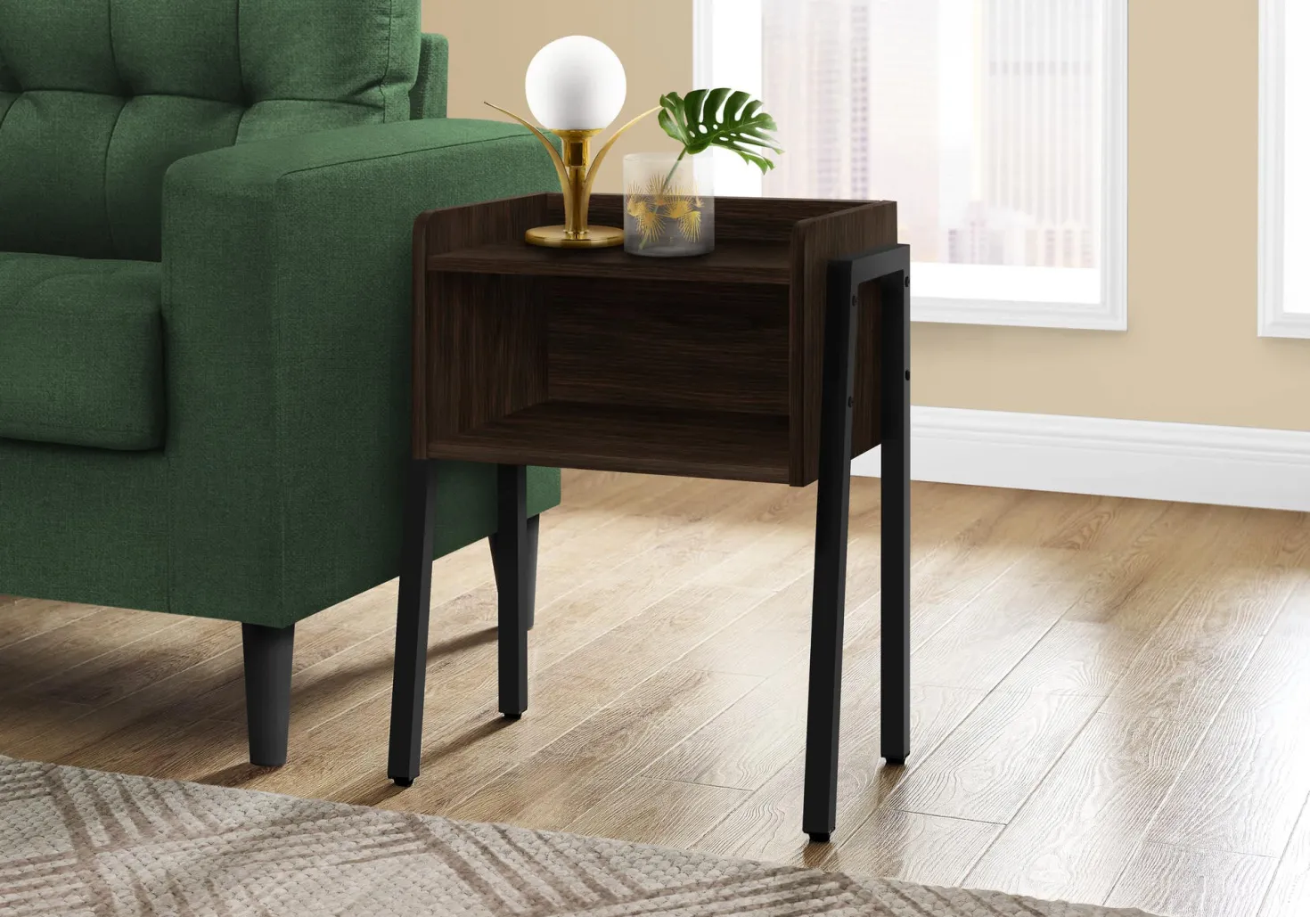 Table d'appoint, table de nuit - dessus de style plateau, 1 compartiment de - Monarch