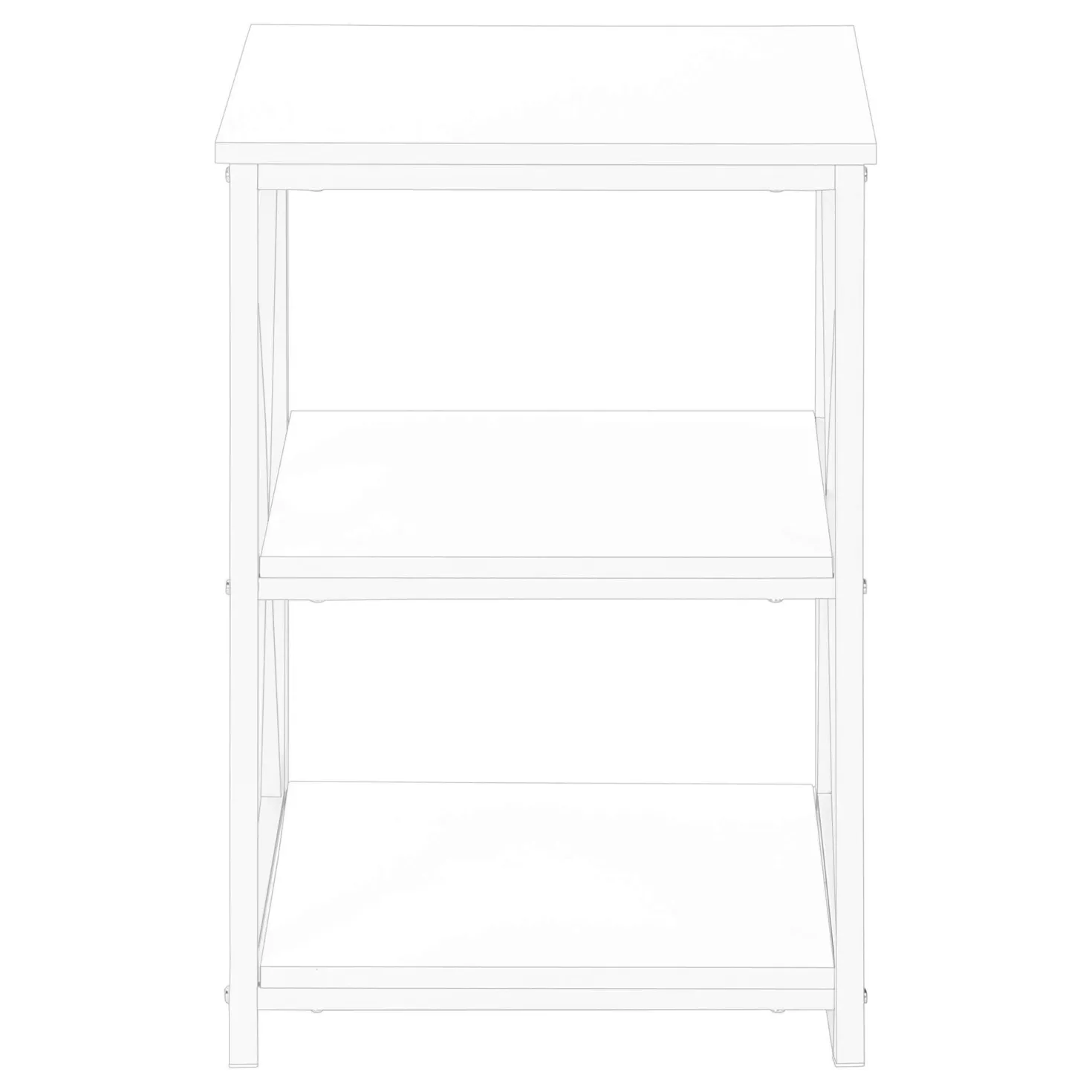Table d'appoint, table de nuit - 3 niveaux, 2 tablettes, carré - 26"H - bl - Monarch