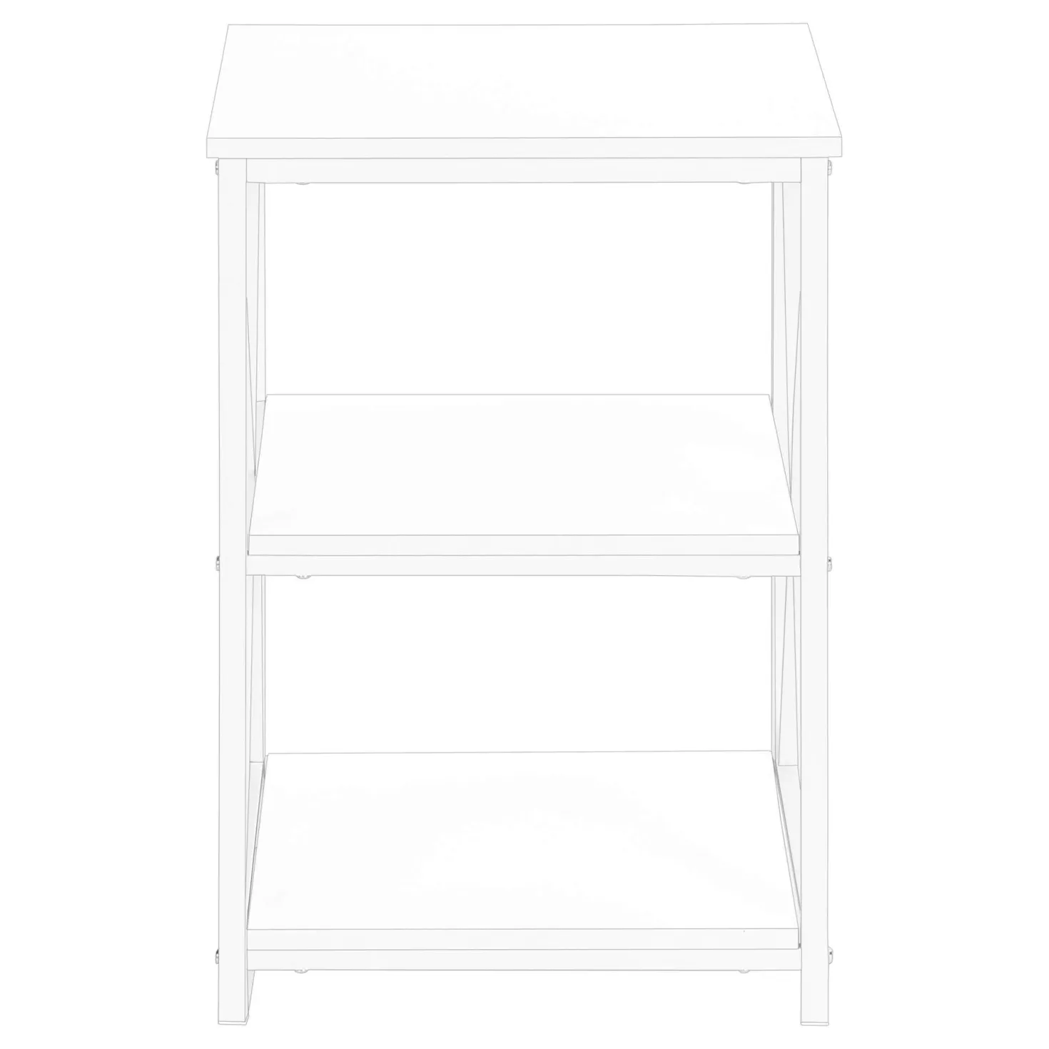 Table d'appoint, table de nuit - 3 niveaux, 2 tablettes, carré - 26"H - bl - Monarch