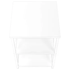 Table d'appoint, table de nuit - 3 niveaux, 2 tablettes, carré - 26