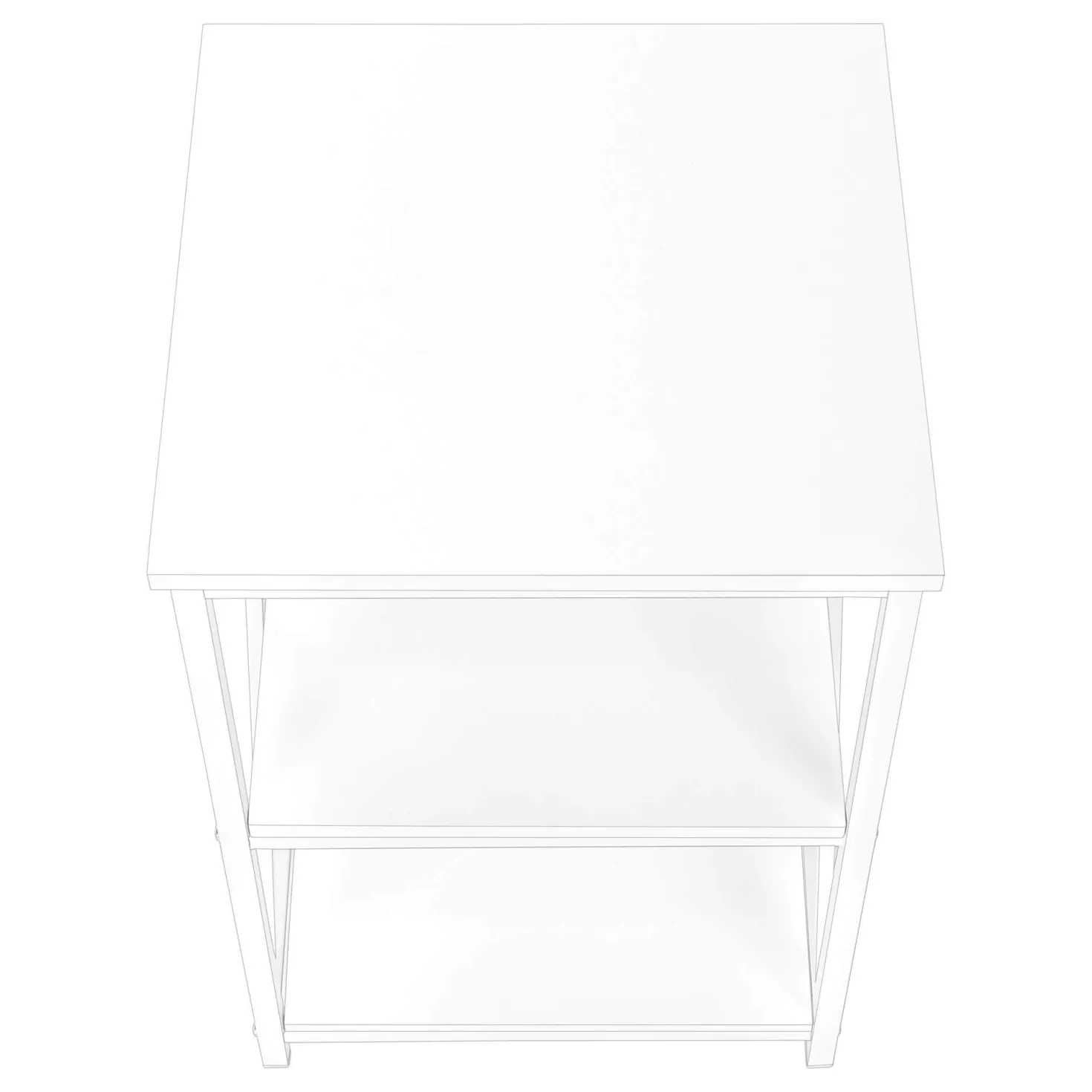 Table d'appoint, table de nuit - 3 niveaux, 2 tablettes, carré - 26"H - bl - Monarch