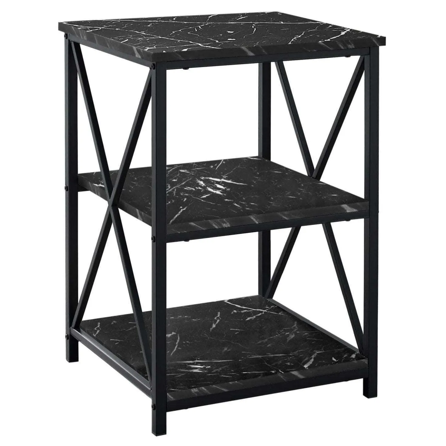 Table d'appoint, table de nuit - 3 niveaux, 2 tablettes, carré - 26"H - fa - Monarch