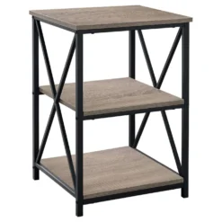 Table d'appoint, table de nuit - 3 niveaux, 2 tablettes, carré - 26"H - fa - Monarch
