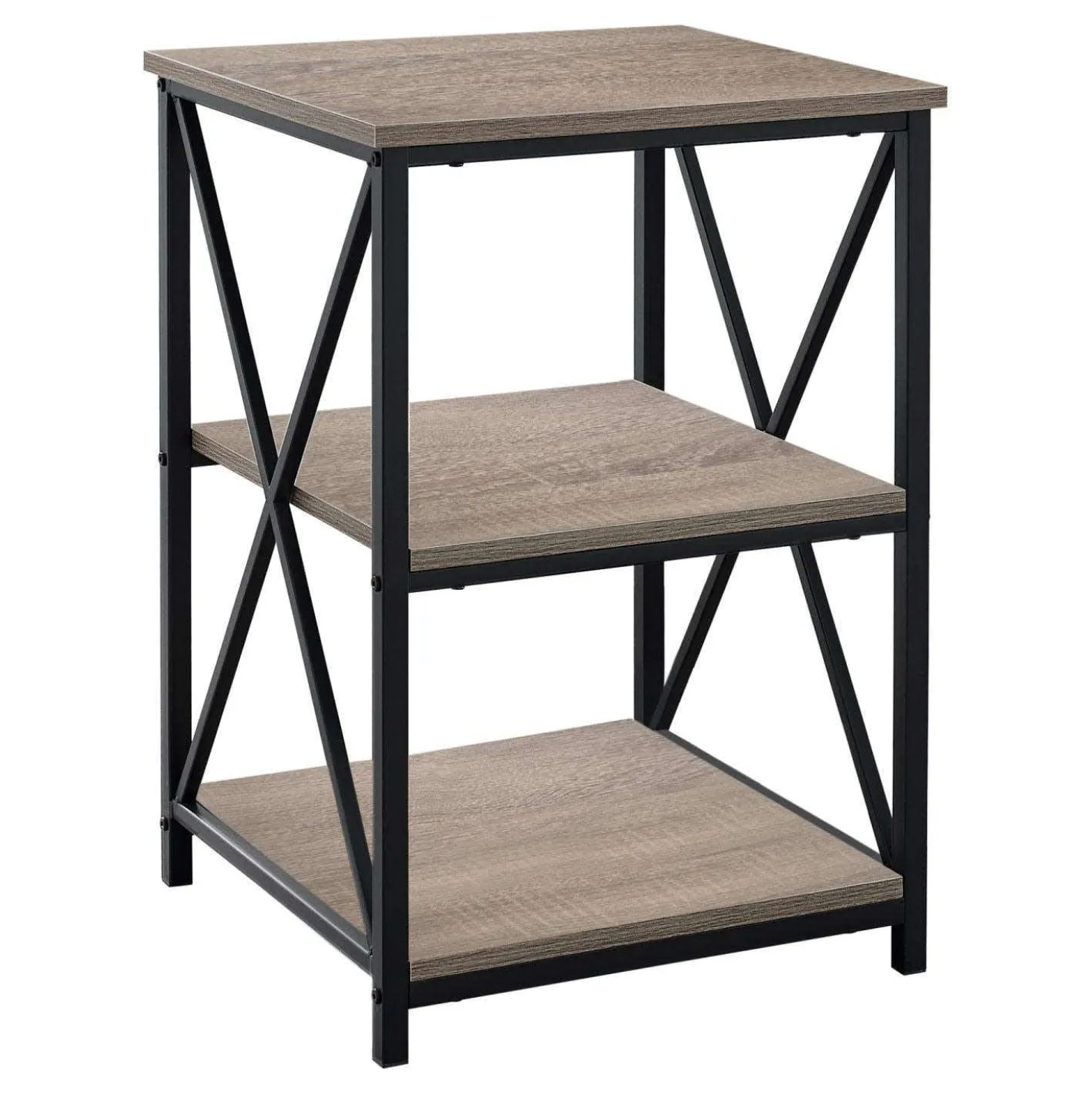 Table d'appoint, table de nuit - 3 niveaux, 2 tablettes, carré - 26"H - fa - Monarch