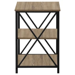 Table d'appoint, table de nuit - 3 niveaux, 2 tablettes, carré - 26