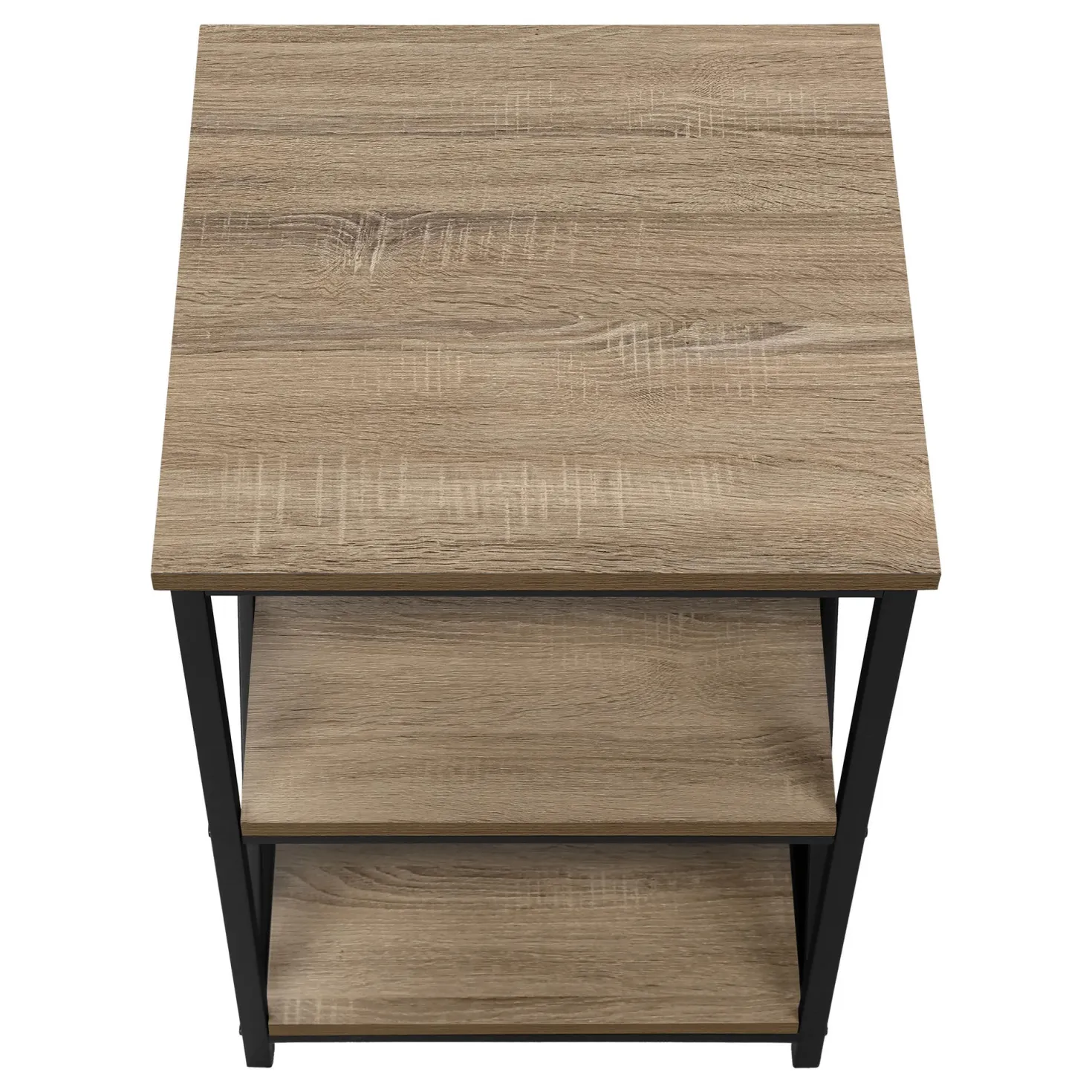 Table d'appoint, table de nuit - 3 niveaux, 2 tablettes, carré - 26"H - fa - Monarch