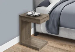 Table d'appoint - taupe foncé avec un tiroir - Monarch