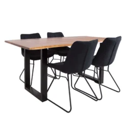 Table de 67" avec 4 chaises - noir