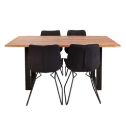 Table de 67" avec 4 chaises - noir