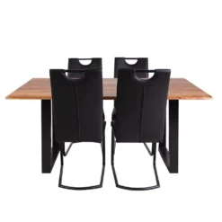 Table de 67" avec 4 chaises - noir