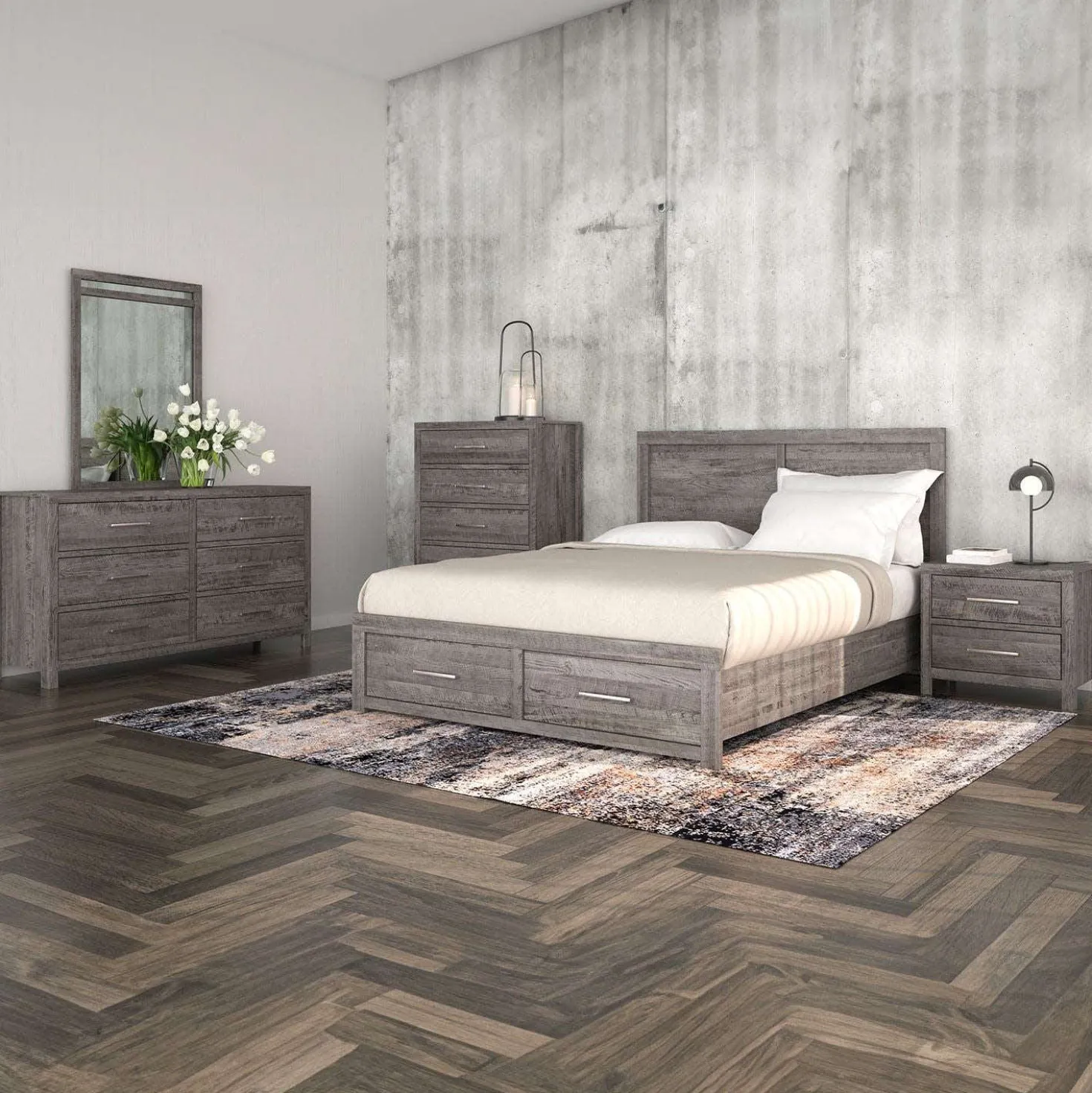 Table de chevet - gris