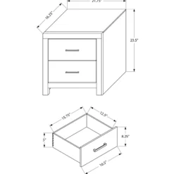 Table de chevet 2 tiroirs - Monarch