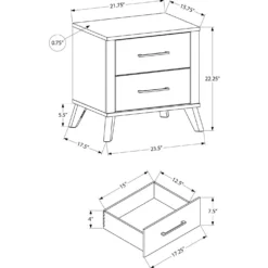 Table de chevet 2 tiroirs - Monarch