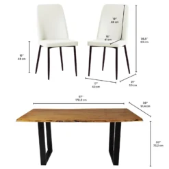 Table de 67 pouces avec 4 chaises
