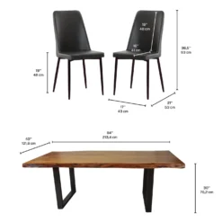 Table de 84 pouces avec 4 chaises