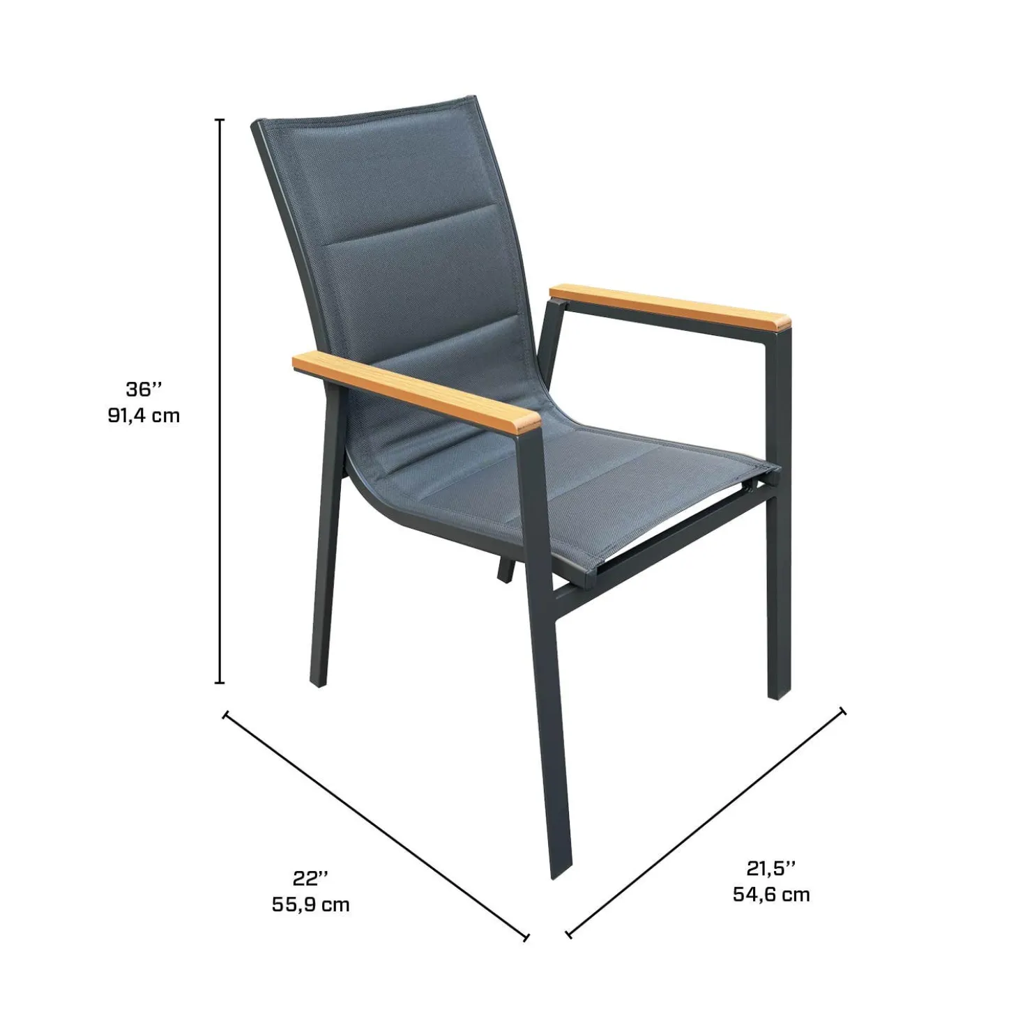Table d’extérieur en polywood et aluminium avec 6 chaises