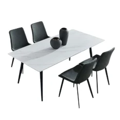Table en pierre sintérisée avec 4 chaises