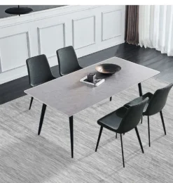 Table en pierre sintérisée avec 4 chaises