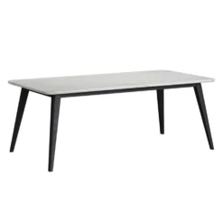 Table à manger avec plateau effet marbre blanc