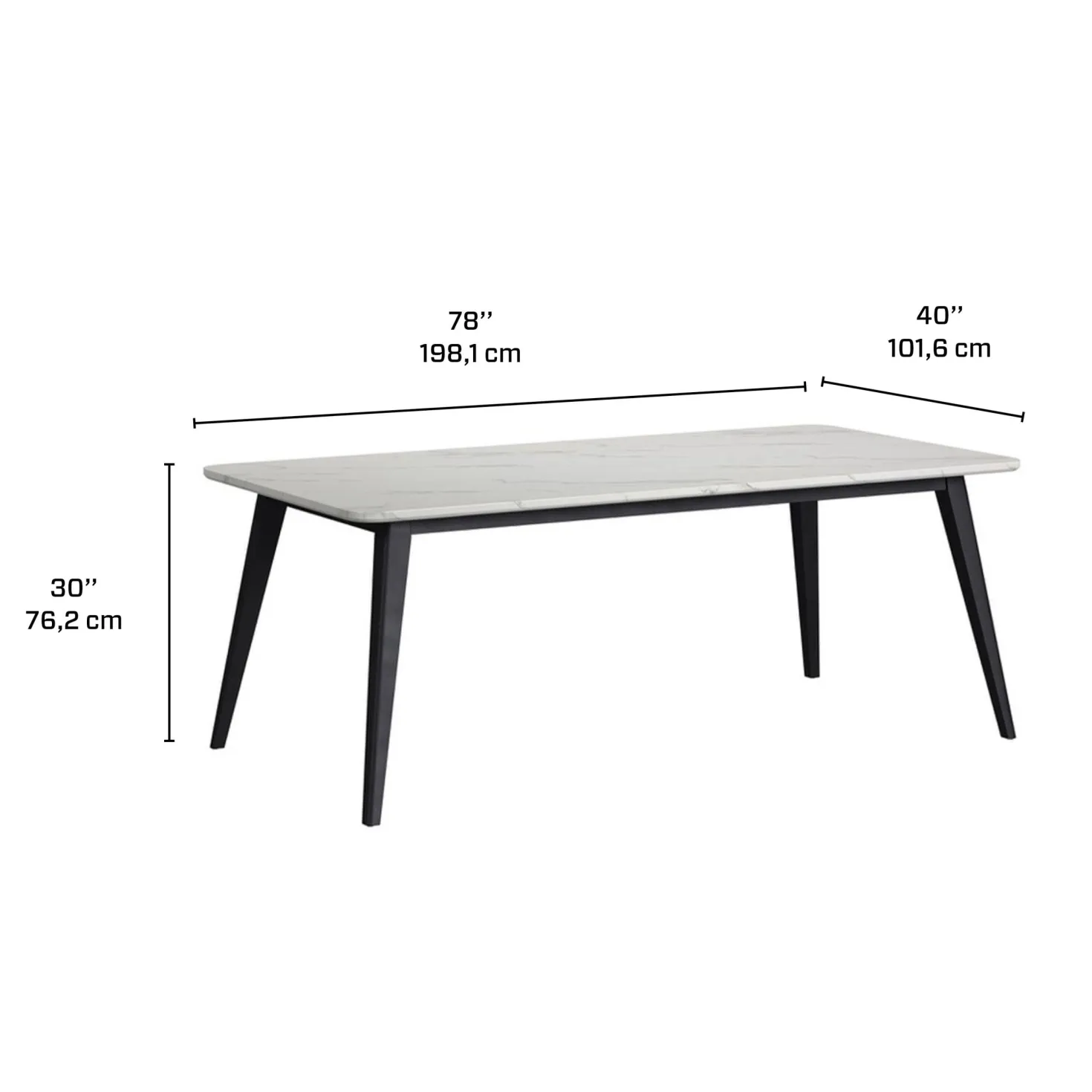 Table à manger avec plateau effet marbre blanc et 6 chaises - tissu gris