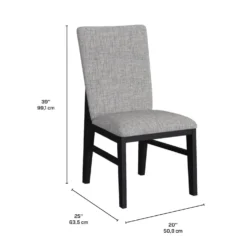 Table à manger avec plateau effet marbre blanc et 6 chaises - tissu gris