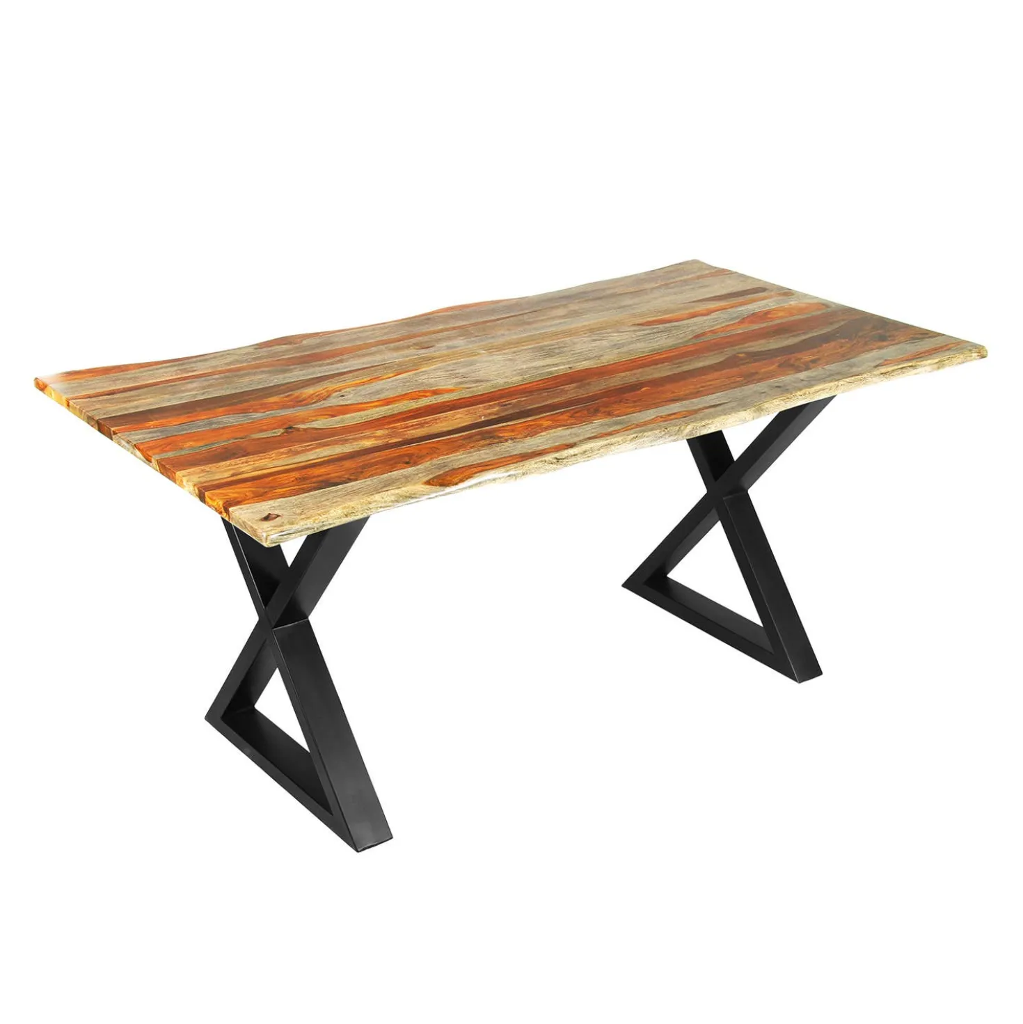 Table à manger en bois de sheesham gris - 67" x 36" x 30"