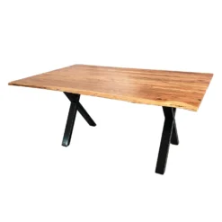 Table à manger en bois massif rectangulaire - 67"